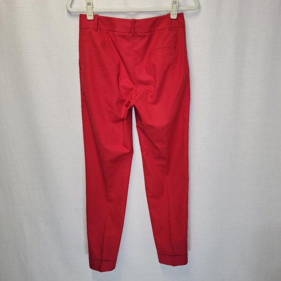 Lafayette 148 Women's Size 0 Pants Red Cuffed - Picture 2 of 7